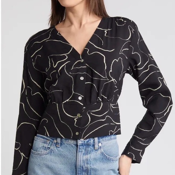 Madewell Tops - Lusterweave V-neck Button-front Shirt